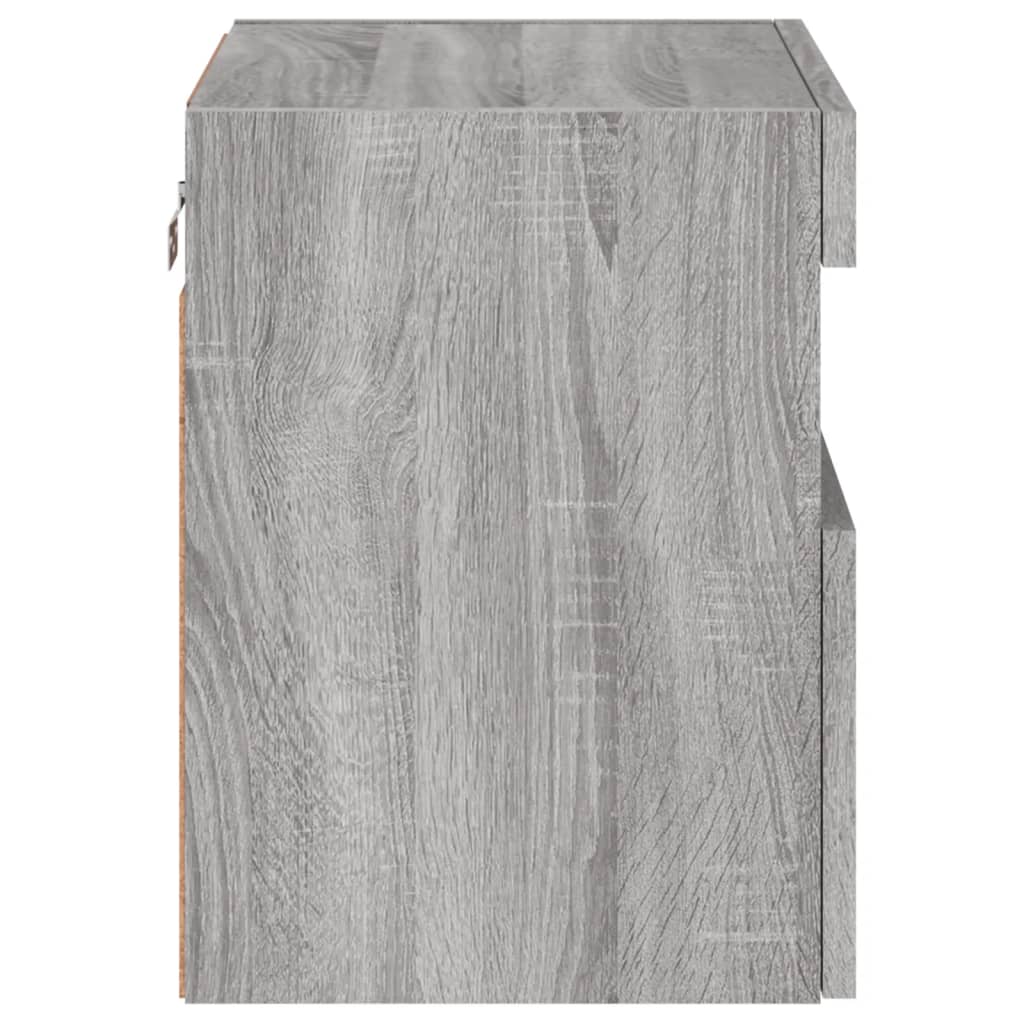 Mobile TV a Parete con Luci LED Grigio Sonoma 40x30x40 cm | homemem39