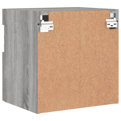 Mobile TV a Parete con Luci LED Grigio Sonoma 40x30x40 cm | homemem39
