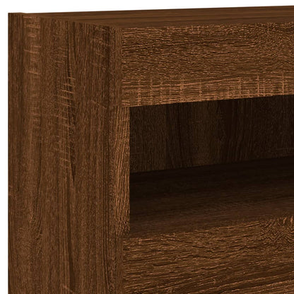 Mobile TV a Parete con Luci LED Rovere Marrone 40x30x40 cm