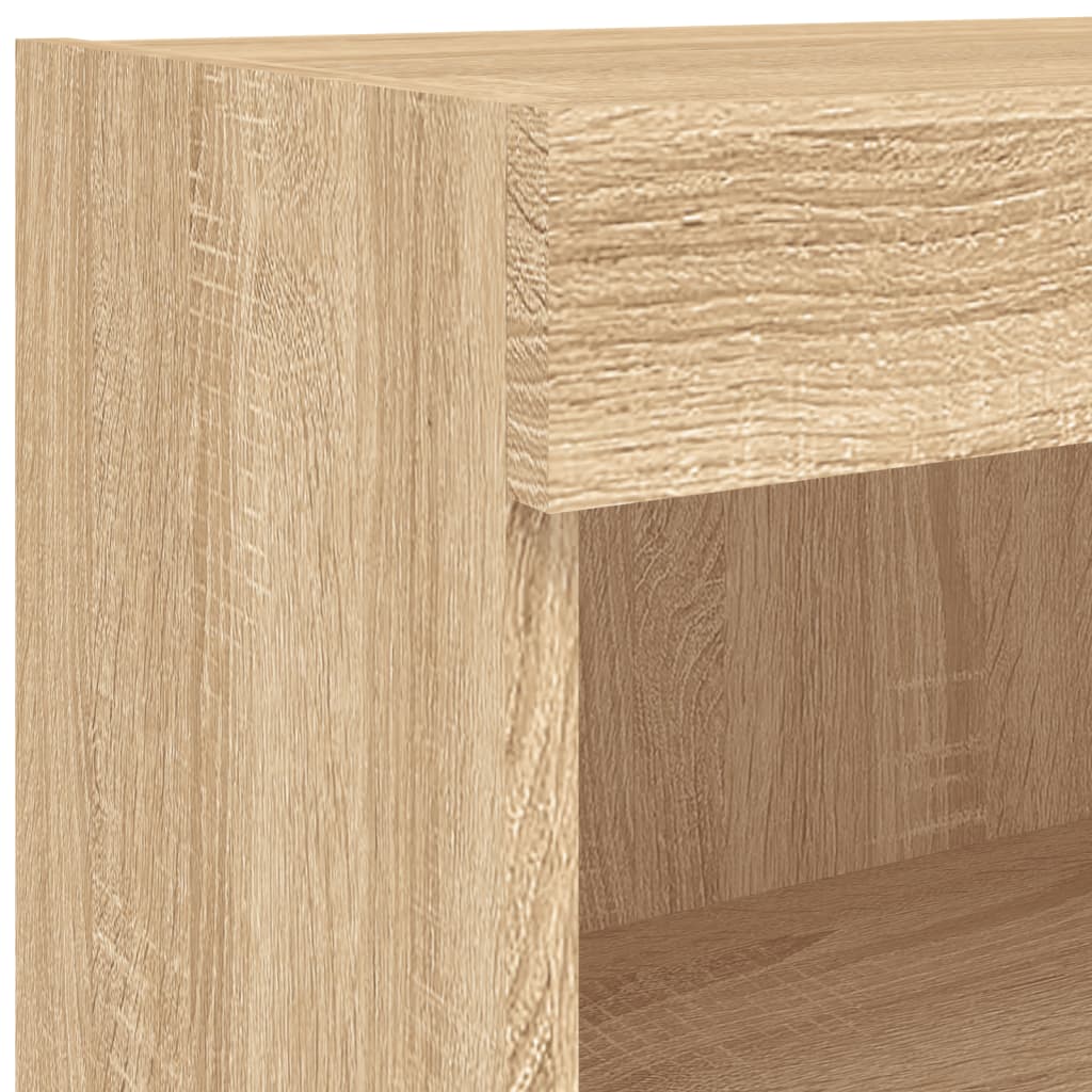 Mobile TV a Parete con Luci LED Rovere Sonoma 60x30x40 cm