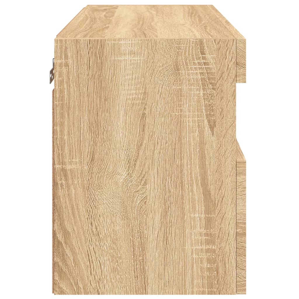 Mobile TV a Parete con Luci LED Rovere Sonoma 60x30x40 cm - homemem39