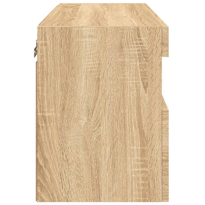 Mobile TV a Parete con Luci LED Rovere Sonoma 60x30x40 cm