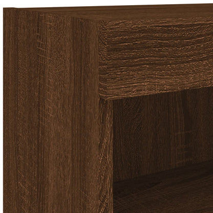 Mobile TV a Parete con Luci LED Rovere Marrone 60x30x40 cm