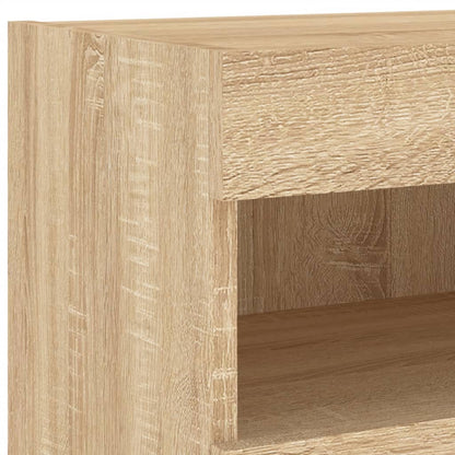 Mobile TV a Parete con Luci LED Rovere Sonoma 80x30x40 cm
