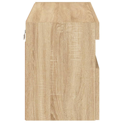 Mobile TV a Parete con Luci LED Rovere Sonoma 80x30x40 cm | homemem39