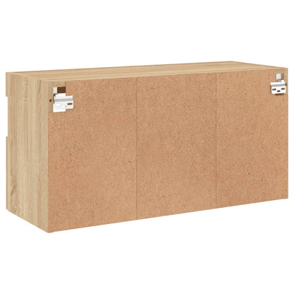 Mobile TV a Parete con Luci LED Rovere Sonoma 80x30x40 cm | homemem39