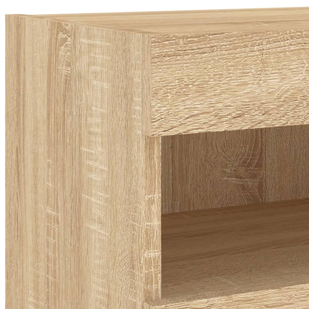 Mobili TV a Parete con Luci LED 2pz Rovere Sonoma 80x30x40 cm