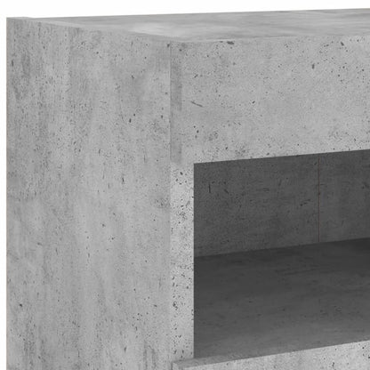 Mobile TV a Parete con Luci LED Grigio Cemento 80x30x40 cm