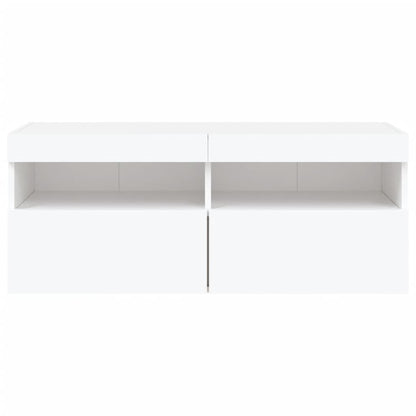 Mobile TV a Parete con Luci LED Bianco 100x30x40 cm