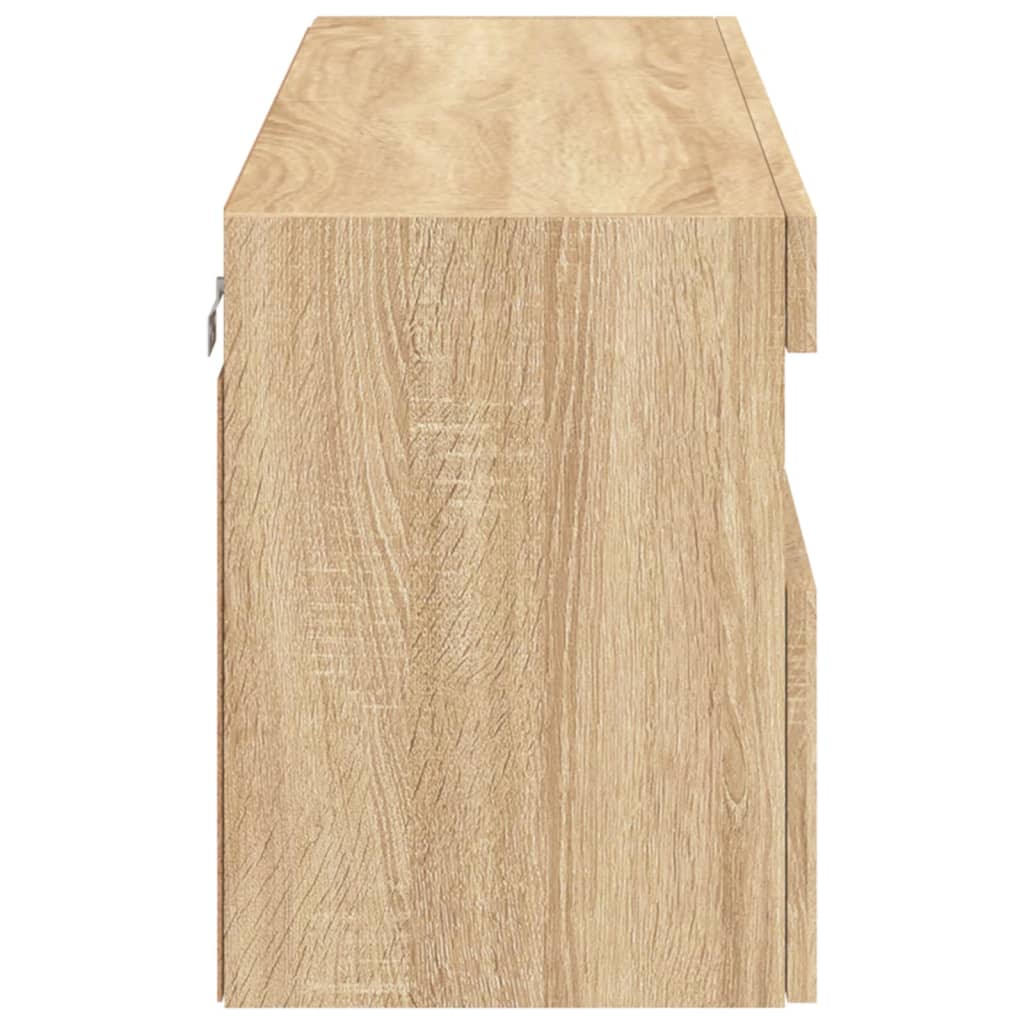 Mobile TV a Parete con Luci LED Rovere Sonoma 100x30x40 cm | homemem39