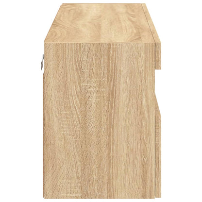Mobile TV a Parete con Luci LED Rovere Sonoma 100x30x40 cm | homemem39