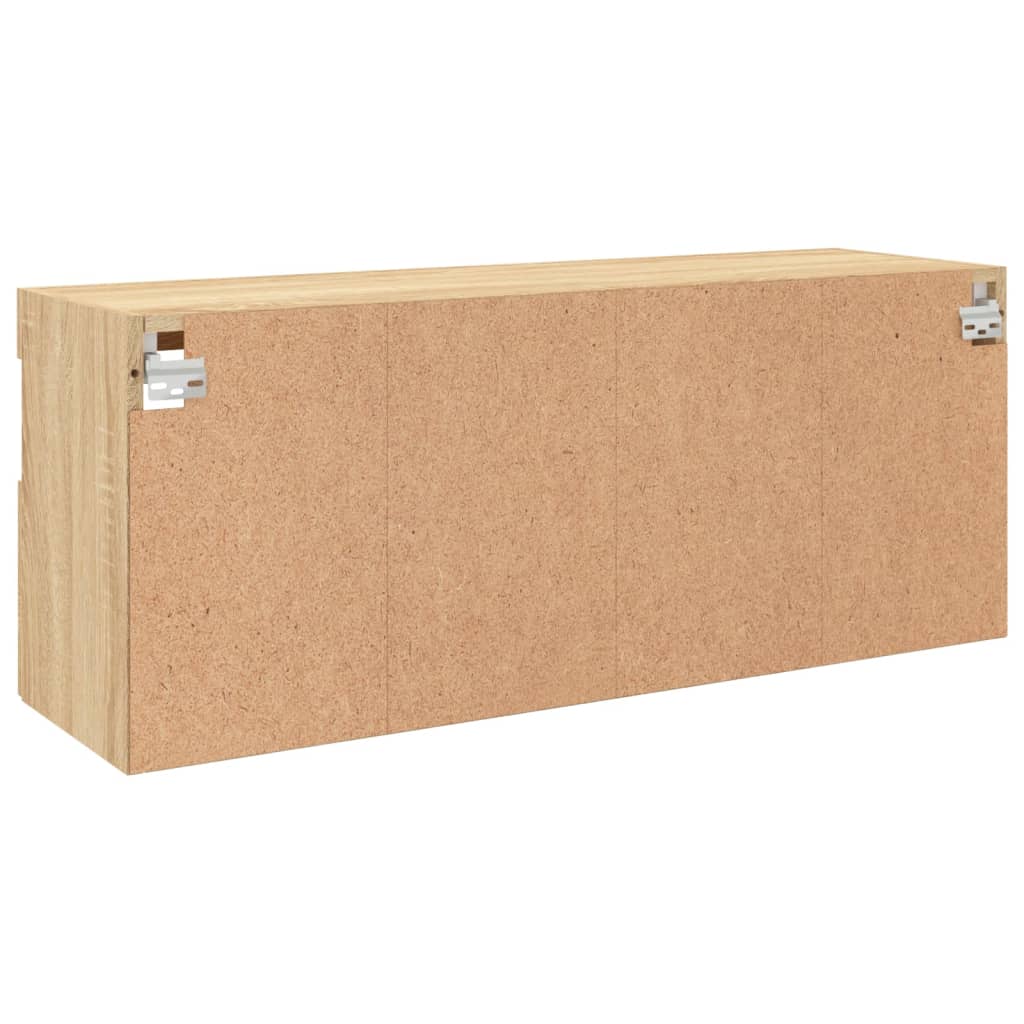 Mobile TV a Parete con Luci LED Rovere Sonoma 100x30x40 cm | homemem39