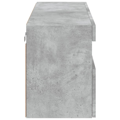 Mobile TV a Parete con Luci LED Grigio Cemento 100x30x40 cm | homemem39