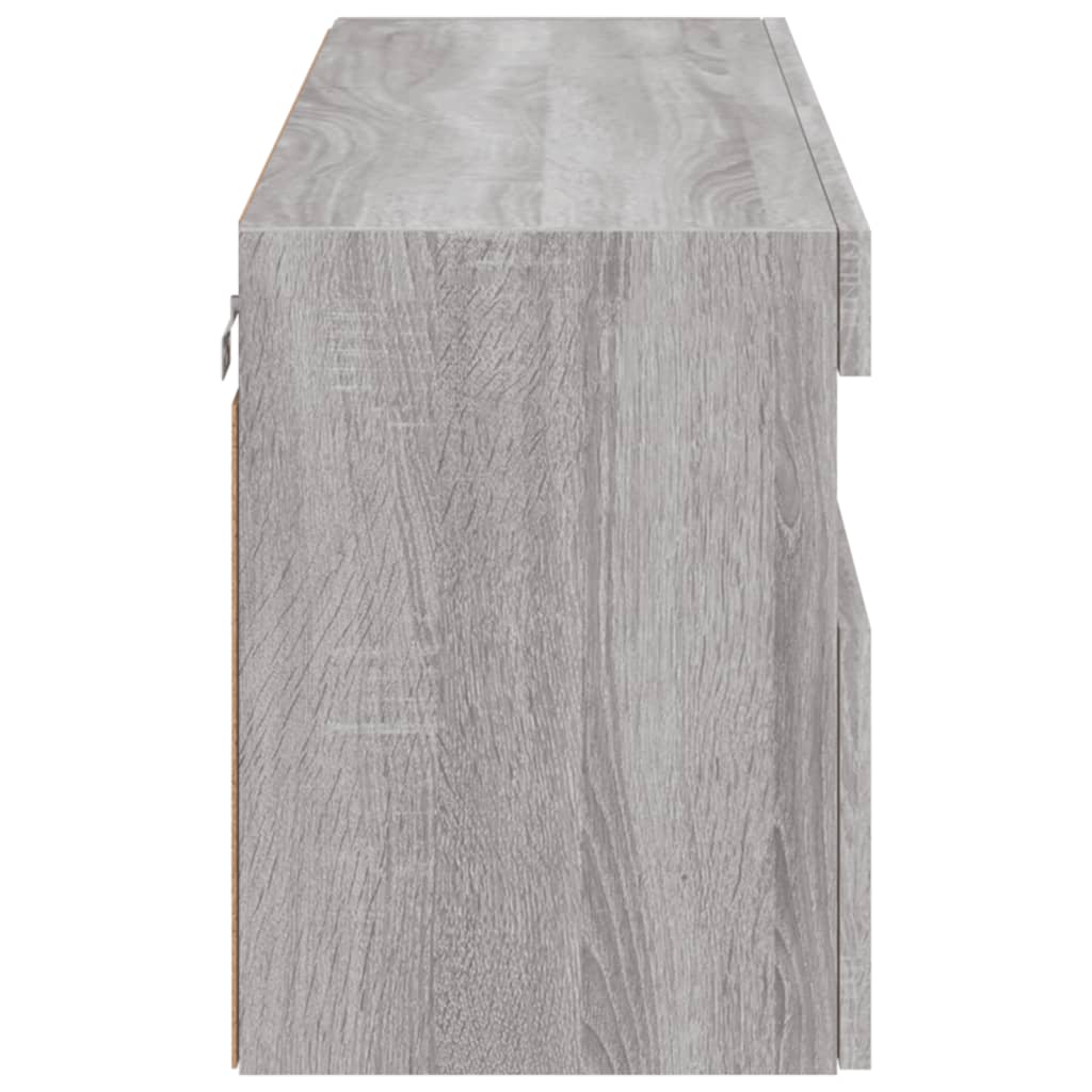 Mobile TV a Parete con Luci LED Grigio Sonoma 100x30x40 cm | homemem39
