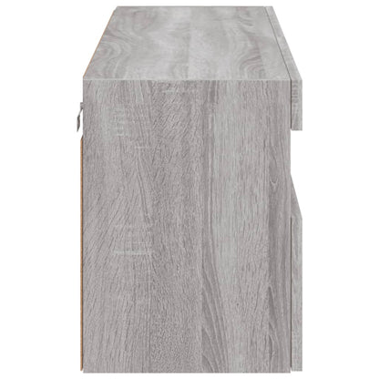 Mobile TV a Parete con Luci LED Grigio Sonoma 100x30x40 cm | homemem39