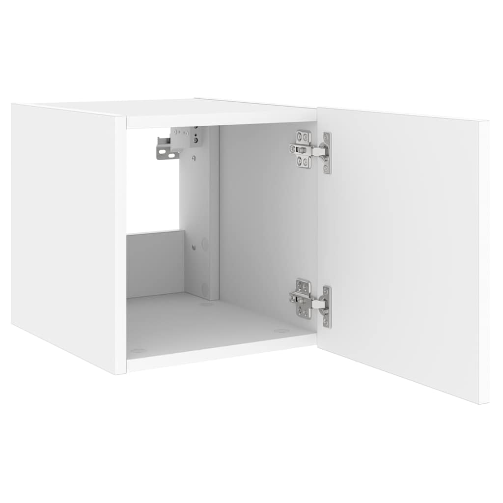 Mobile TV a Parete con Luci LED Bianco 30,5x35x30 cm