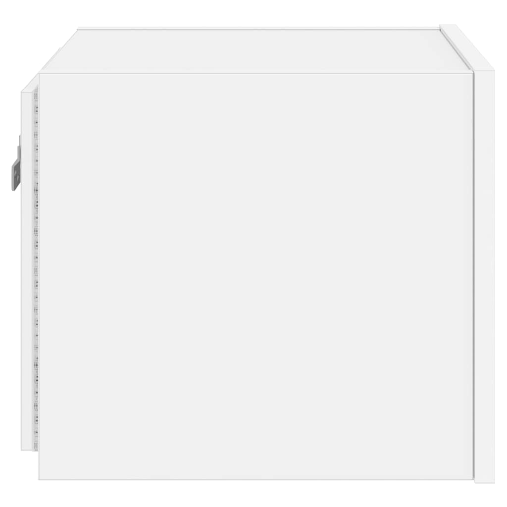 Mobili TV a Parete con Luci LED 2pz Bianchi 30,5x35x30 cm