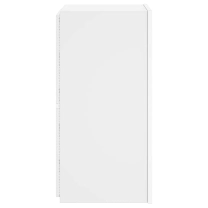 Mobile TV a Parete con Luci LED Bianco 30,5x35x70 cm