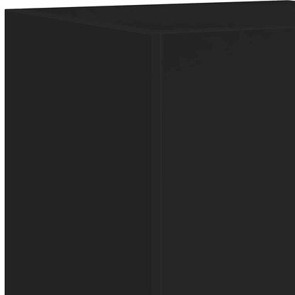 Mobile TV a Parete con Luci LED Nero 30,5x35x70 cm