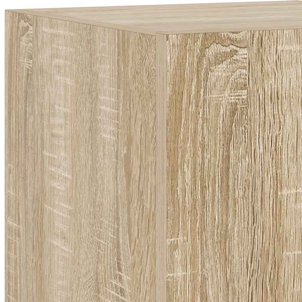 Mobile TV a Parete con Luci LED Rovere Sonoma 30,5x35x70 cm