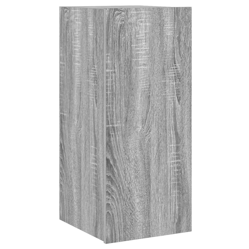 Mobile TV a Parete con Luci LED Grigio Sonoma 30,5x35x70 cm