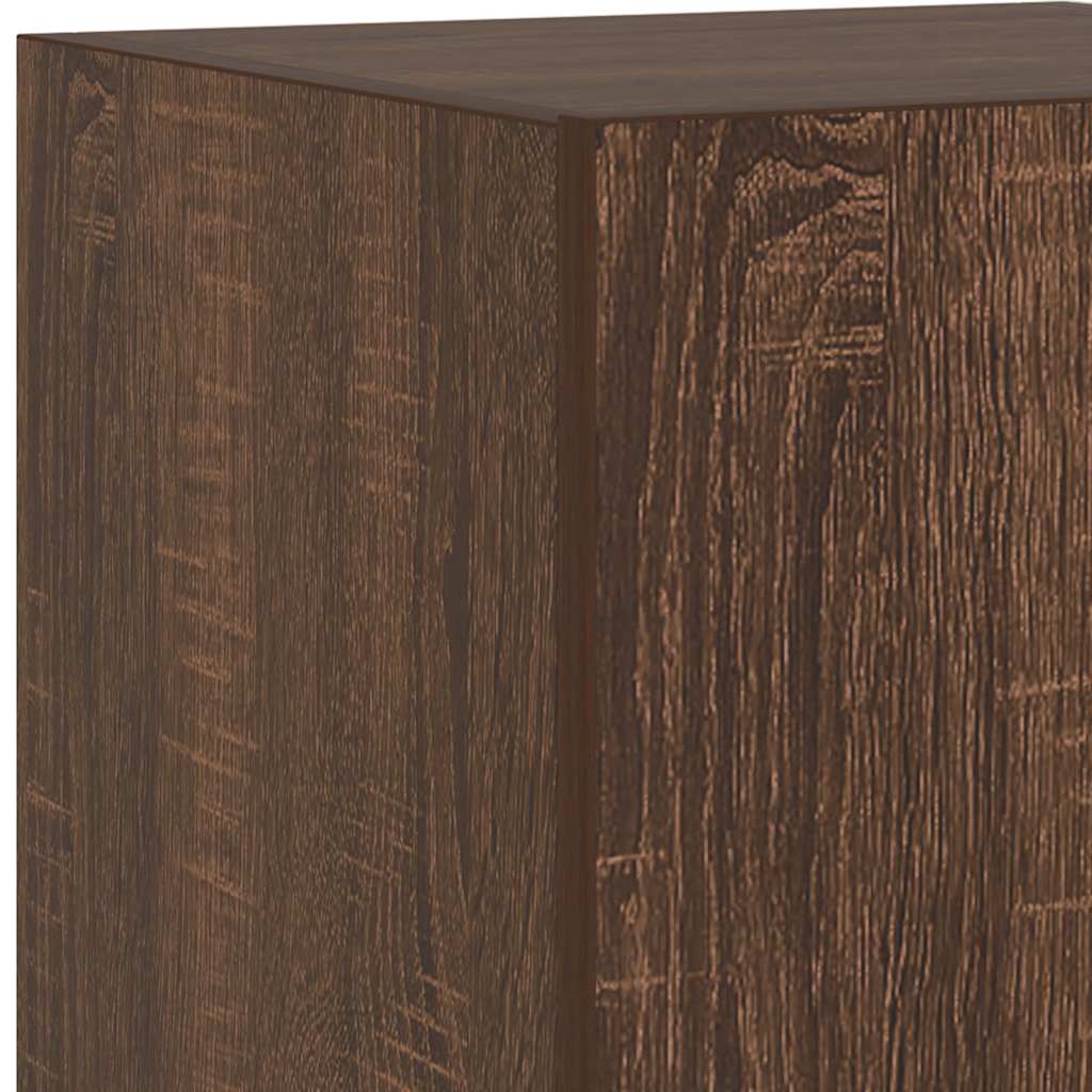 Mobile TV a Parete con Luci LED Rovere Marrone 30,5x35x70 cm