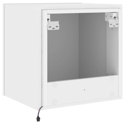 Mobile TV a Parete con Luci LED Bianco 40,5x35x40 cm