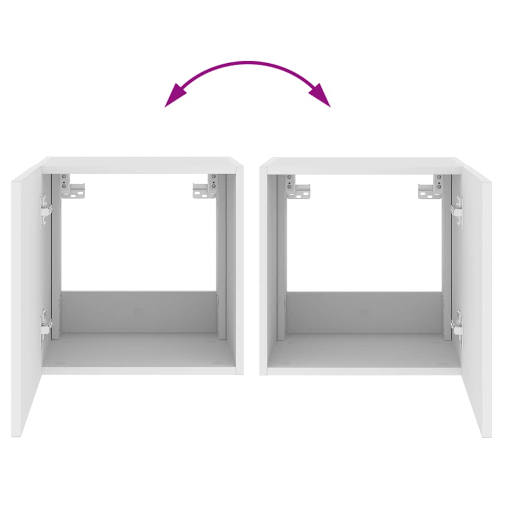 Mobile TV a Parete con Luci LED Bianco 40,5x35x40 cm