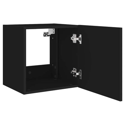 Mobile TV a Parete con Luci LED Nero 40,5x35x40 cm