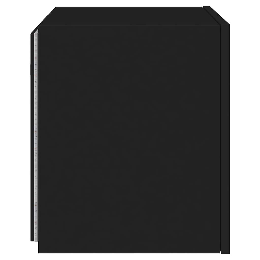 Mobile TV a Parete con Luci LED Nero 40,5x35x40 cm