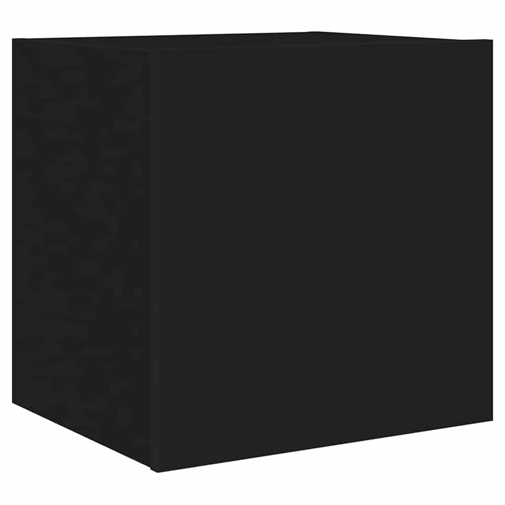 Mobili TV a Parete con Luci LED 2pz Neri 40,5x35x40 cm