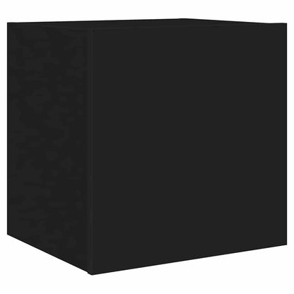 Mobili TV a Parete con Luci LED 2pz Neri 40,5x35x40 cm