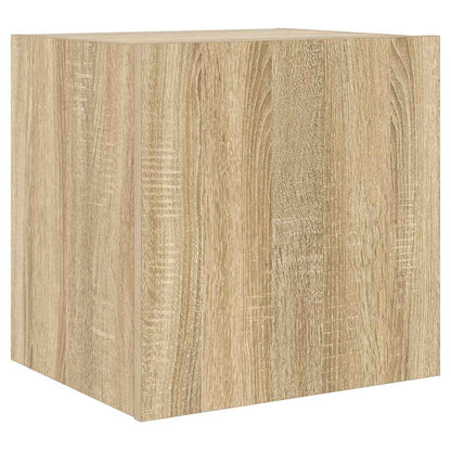 Mobile TV a Parete con Luci LED Rovere Sonoma 40,5x35x40 cm
