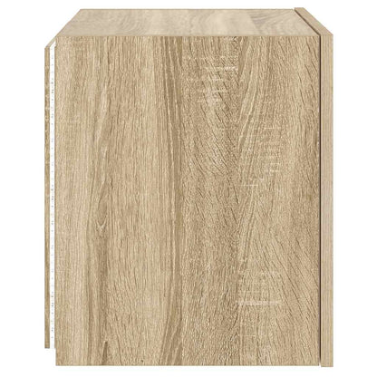 Mobile TV a Parete con Luci LED Rovere Sonoma 40,5x35x40 cm