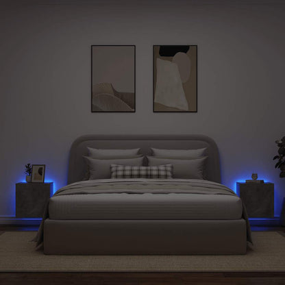 Mobili TV a Parete con Luci LED 2pz Grigio Cemento 40,5x35x40cm