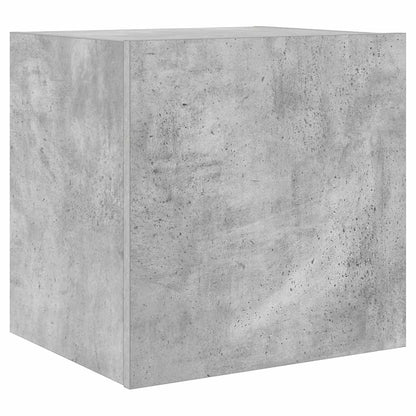 Mobili TV a Parete con Luci LED 2pz Grigio Cemento 40,5x35x40cm