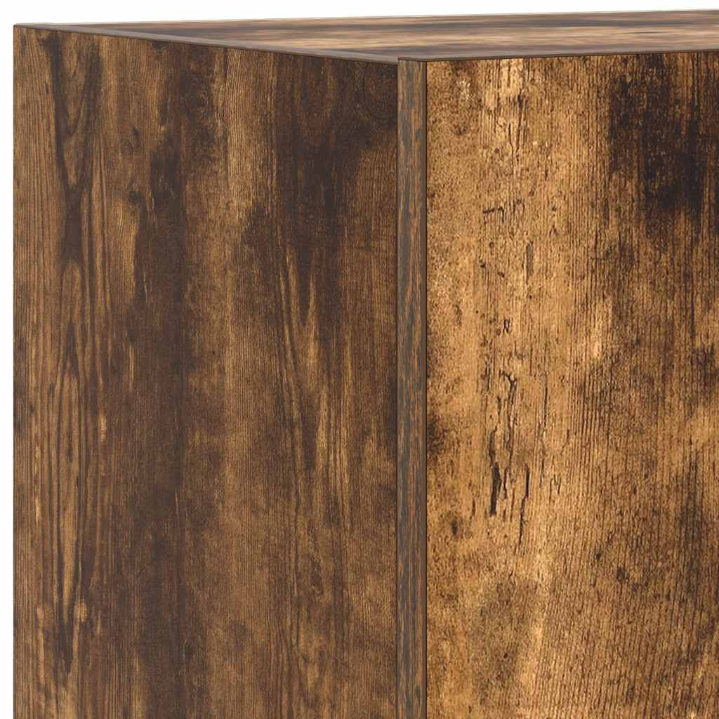 Mobile TV a Parete con Luci LED Rovere Fumo 40,5x35x40 cm