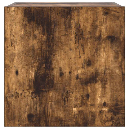 Mobile TV a Parete con Luci LED Rovere Fumo 40,5x35x40 cm