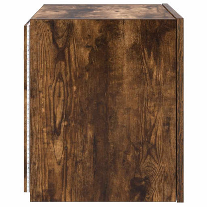 Mobile TV a Parete con Luci LED Rovere Fumo 40,5x35x40 cm