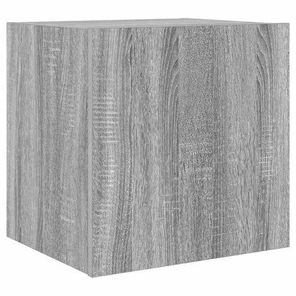 Mobile TV a Parete con Luci LED Grigio Sonoma 40,5x35x40 cm