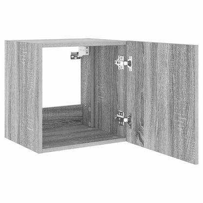Mobili TV a Parete con Luci LED 2pz Grigio Sonoma 40,5x35x40 cm