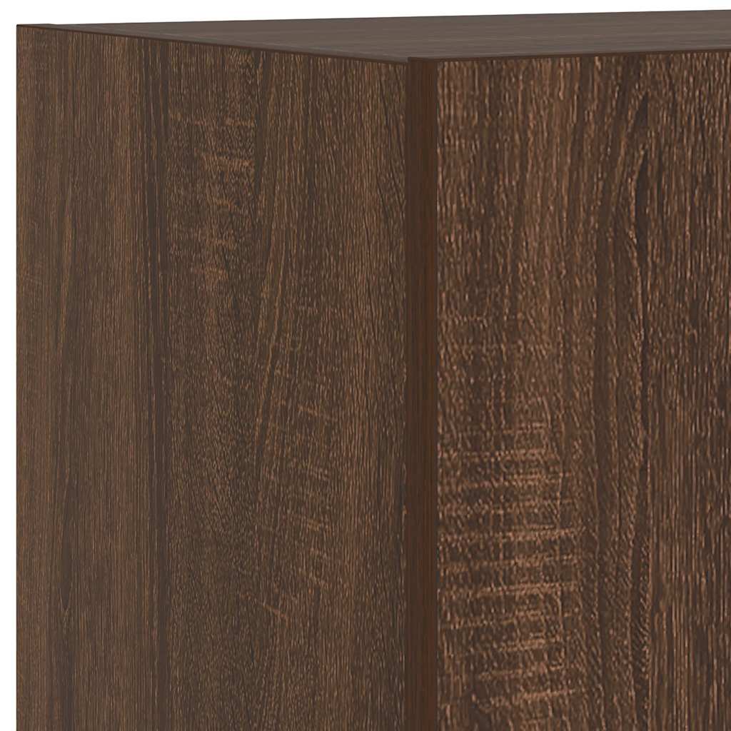 Mobile TV a Parete con Luci LED Rovere Marrone 40,5x35x40 cm
