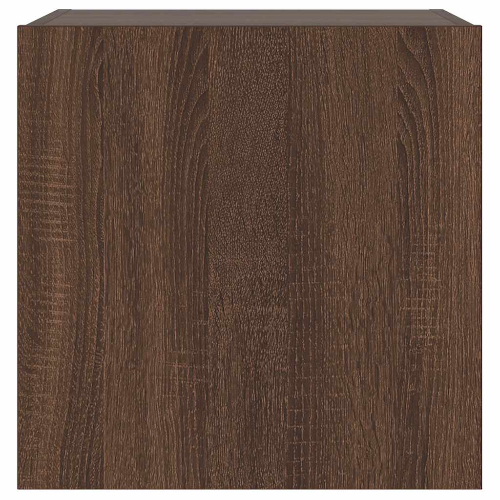 Mobile TV a Parete con Luci LED Rovere Marrone 40,5x35x40 cm