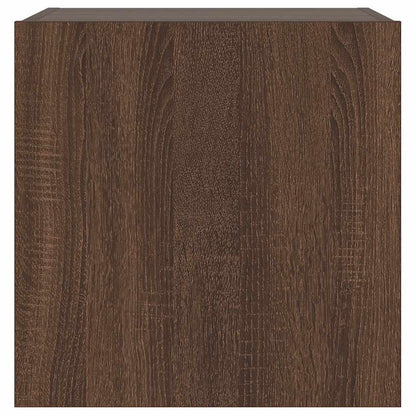 Mobile TV a Parete con Luci LED Rovere Marrone 40,5x35x40 cm