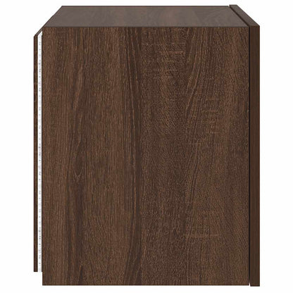 Mobile TV a Parete con Luci LED Rovere Marrone 40,5x35x40 cm