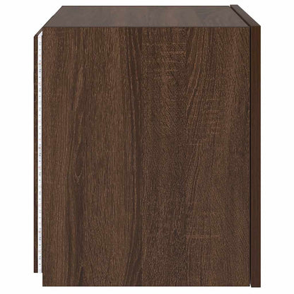 Mobili TV a Parete con Luci LED 2pz Rovere Marrone 40,5x35x40cm