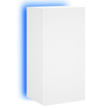 Mobile TV a Parete con Luci LED Bianco 40,5x35x80 cm