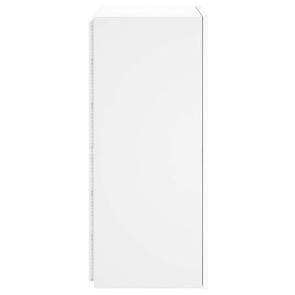 Mobile TV a Parete con Luci LED Bianco 40,5x35x80 cm