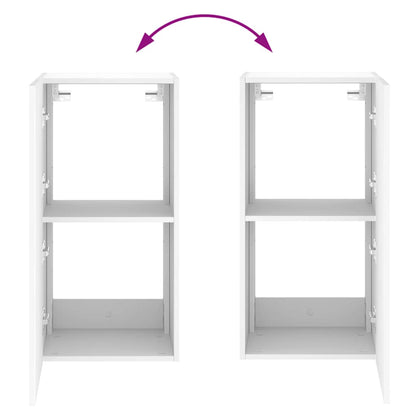 Mobile TV a Parete con Luci LED Bianco 40,5x35x80 cm