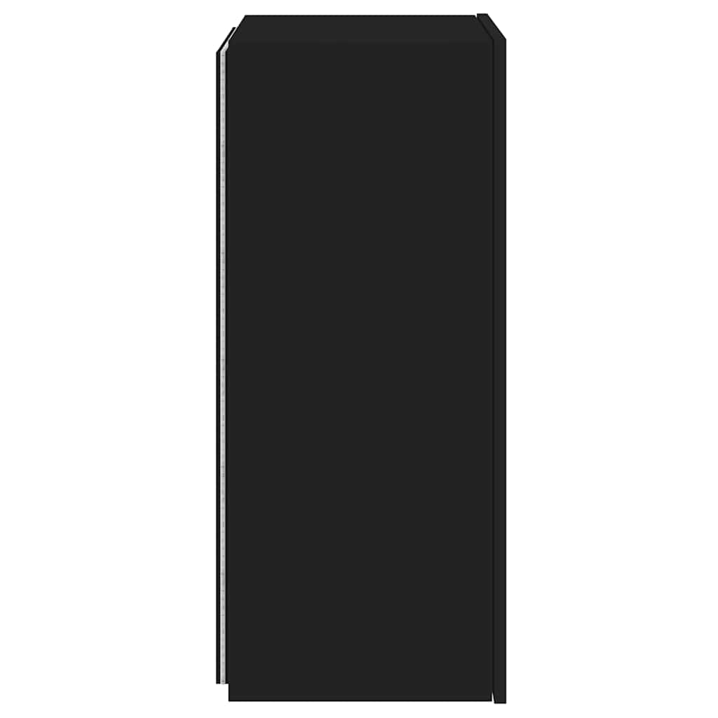 Mobile TV a Parete con Luci LED Nero 40,5x35x80 cm